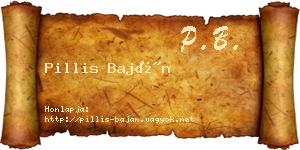 Pillis Baján névjegykártya